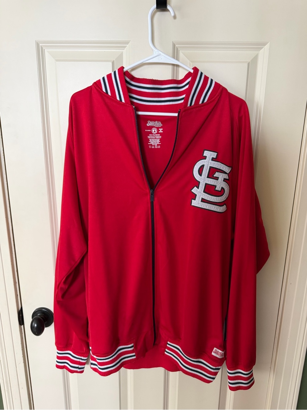 Stitches Red Full-Zip Varsity Jacket